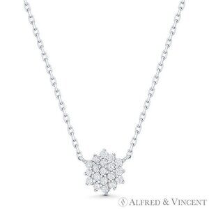 Cubic Zirconia CZ Crystal Cluster Pendant in .925 Sterling Silver
